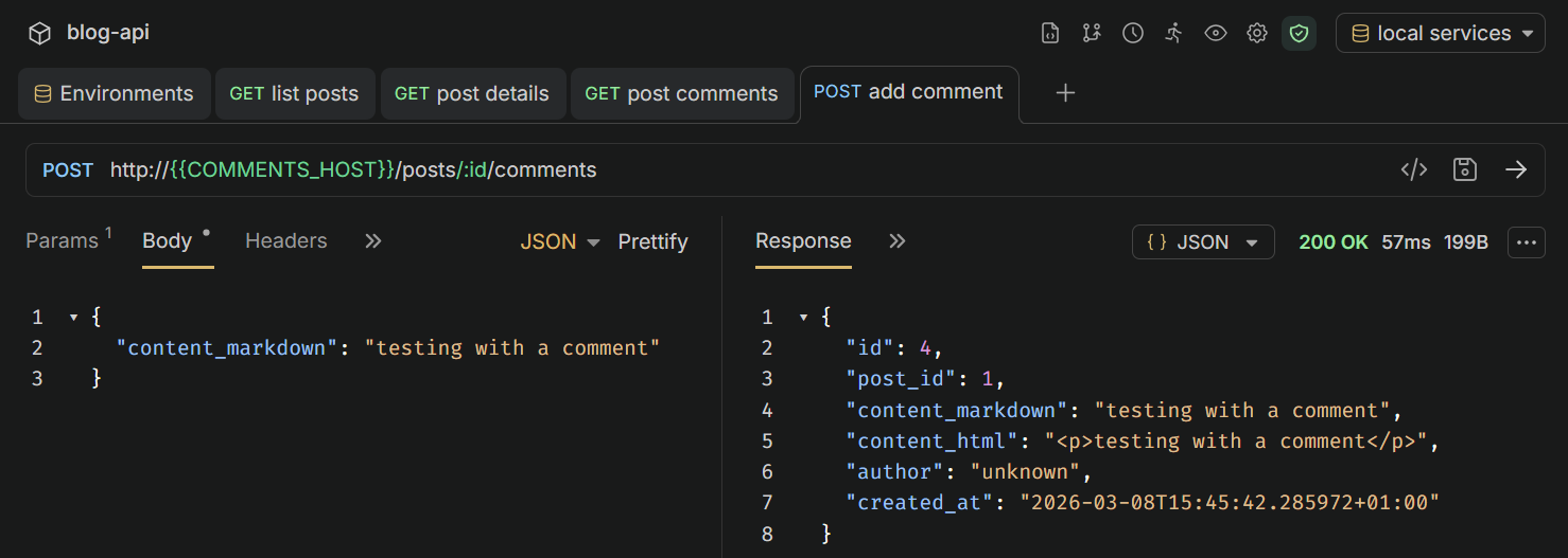 API testing in Bruno
