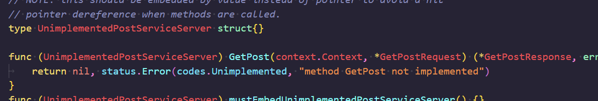 Protobuf generated unimplemented method